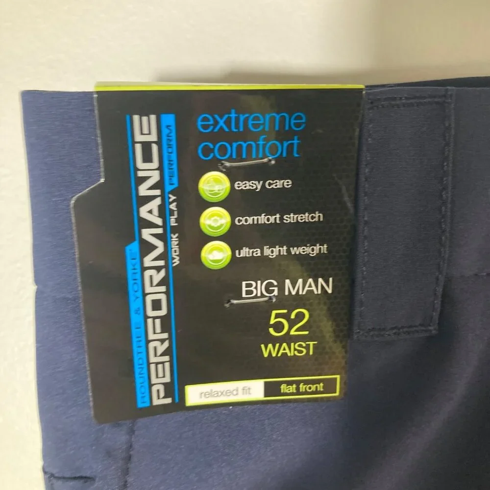 Mens Roundtree & Yorke Big Man‎ Performance Shorts Relaxed Fit 52 NWT
